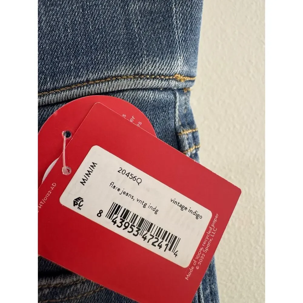 Spanx Flare Jeans Vintage Indigo 20456Q Petite Size M NWT